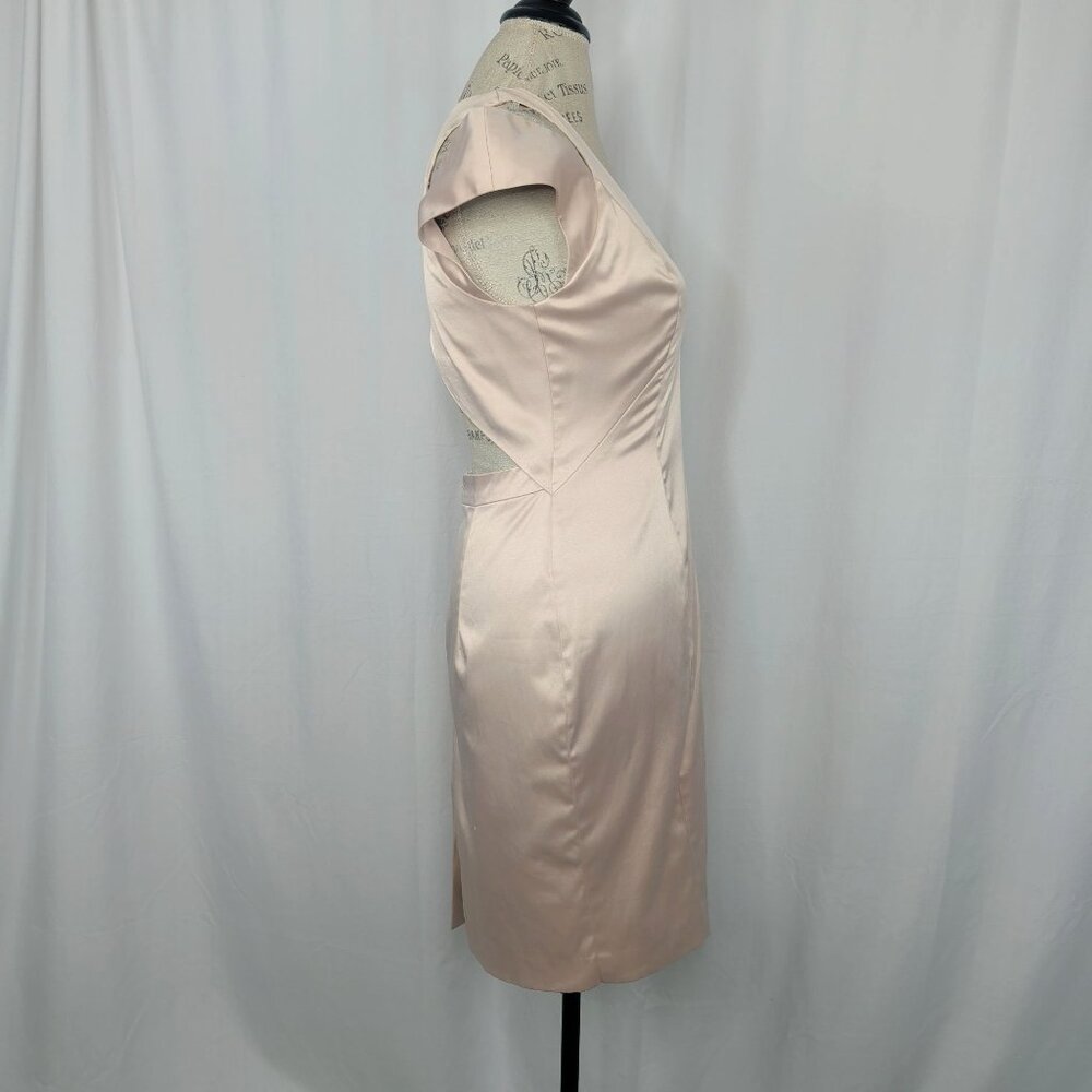 Black Halo Champagne Dress 6 Sheath Satin - Picture 8 of 12